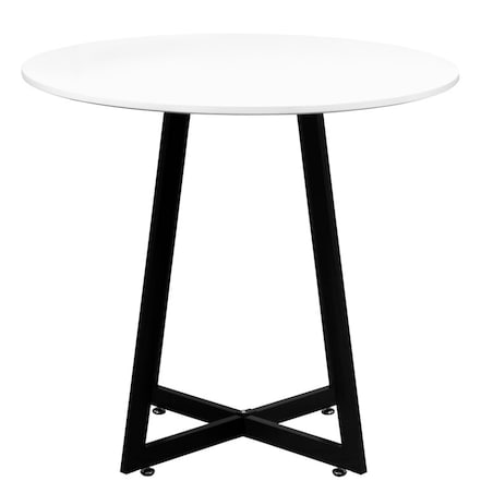 Stół okrągły 80 cm do salonu jadalni loftowy nowoczesny industrialny biały