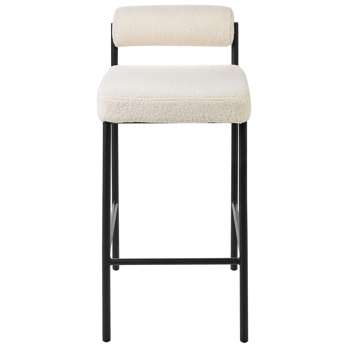 Krzesło barowe Zestaw 2 Boucle Złamana biel AMAYA