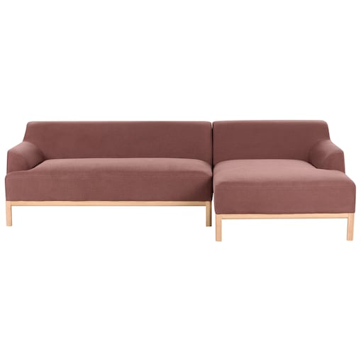 Narożnik dla 3 osób SOSJO Burgundowy Lewostronny