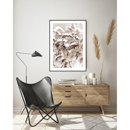 Poster Story, Plakat, Obraz - Polna Trawa Pokryta Śniegiem, wymiary 42 x 60 cm