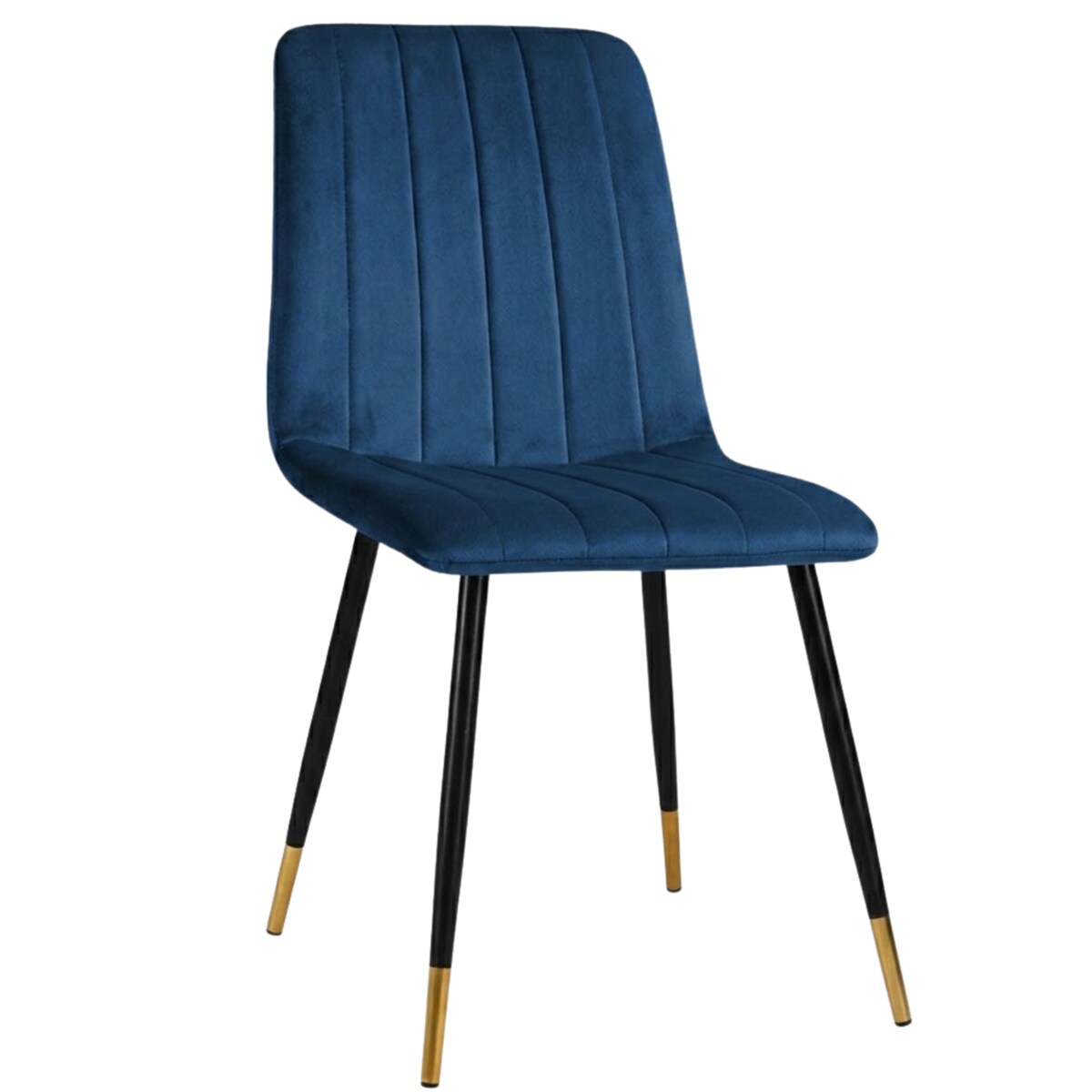Krzesło do jadalni i salonu granatowy welur – nowoczesne krzesło na czarnych nogach