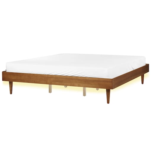 Łóżko LED TOUCY 180 x 200 cm Jesion brązowy