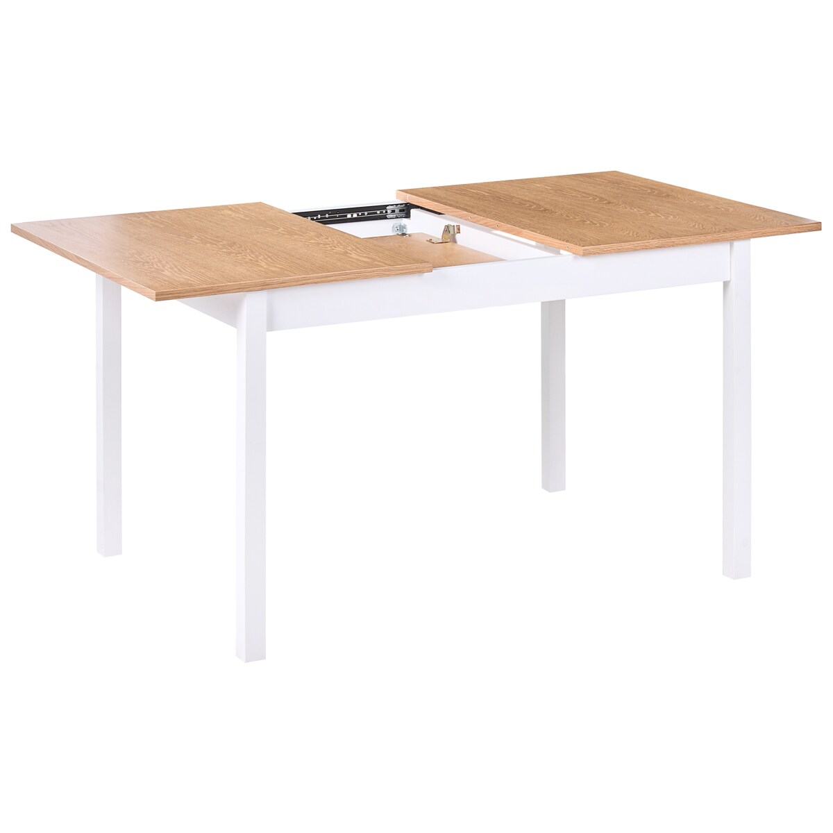 Stół do jadalni rozkładany HOUSTON Jasny brąz/ biały 120/150 cm 90 cm Drewno sosnowe