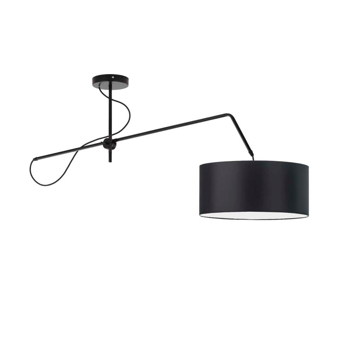 Lampa wisząca przegubowa sufitowa regulowana z abażurem walec MODERN