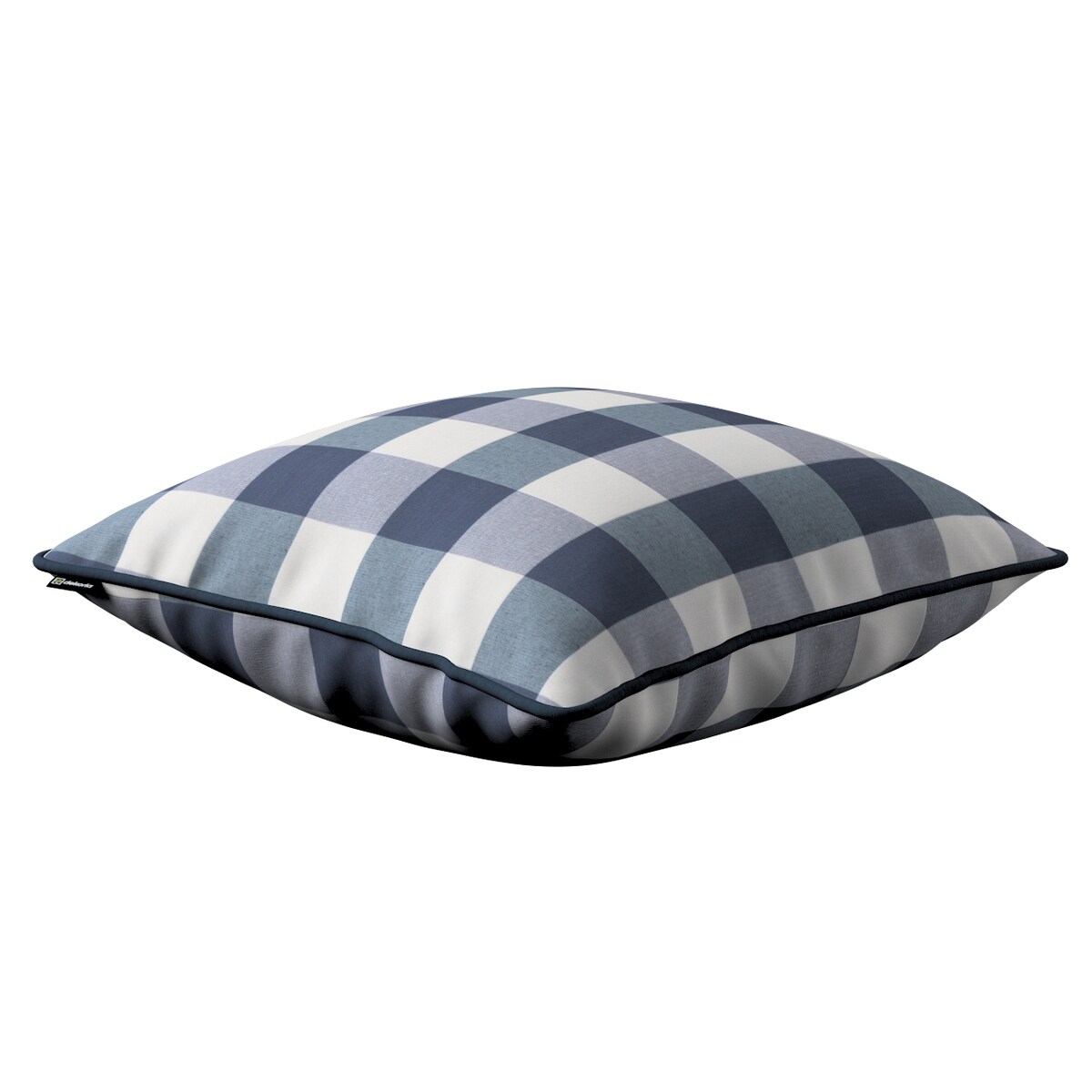 Poszewka Gabi na poduszkę 45x45 granatowo-biała krata (5,5x5,5cm)