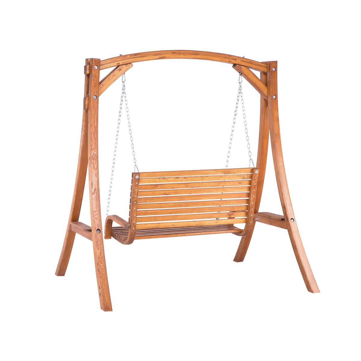 Huśtawka ogrodowa drewniana ciemna NOVARA