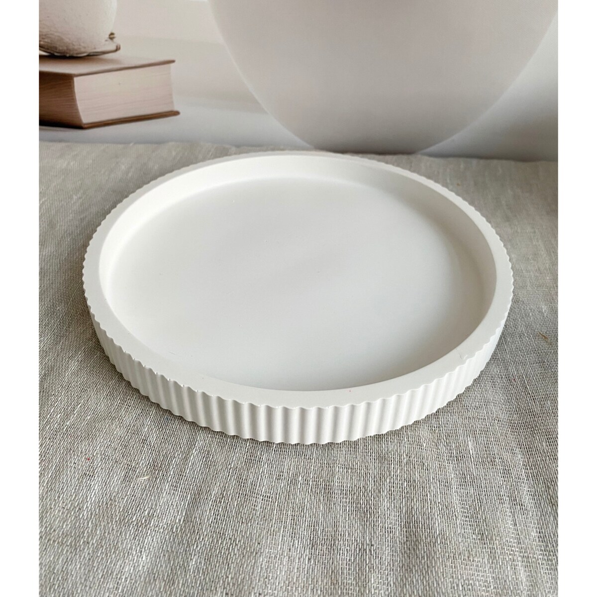 Podstawka/ taca do świec dekoracyjna z gipsu średnica 210mm