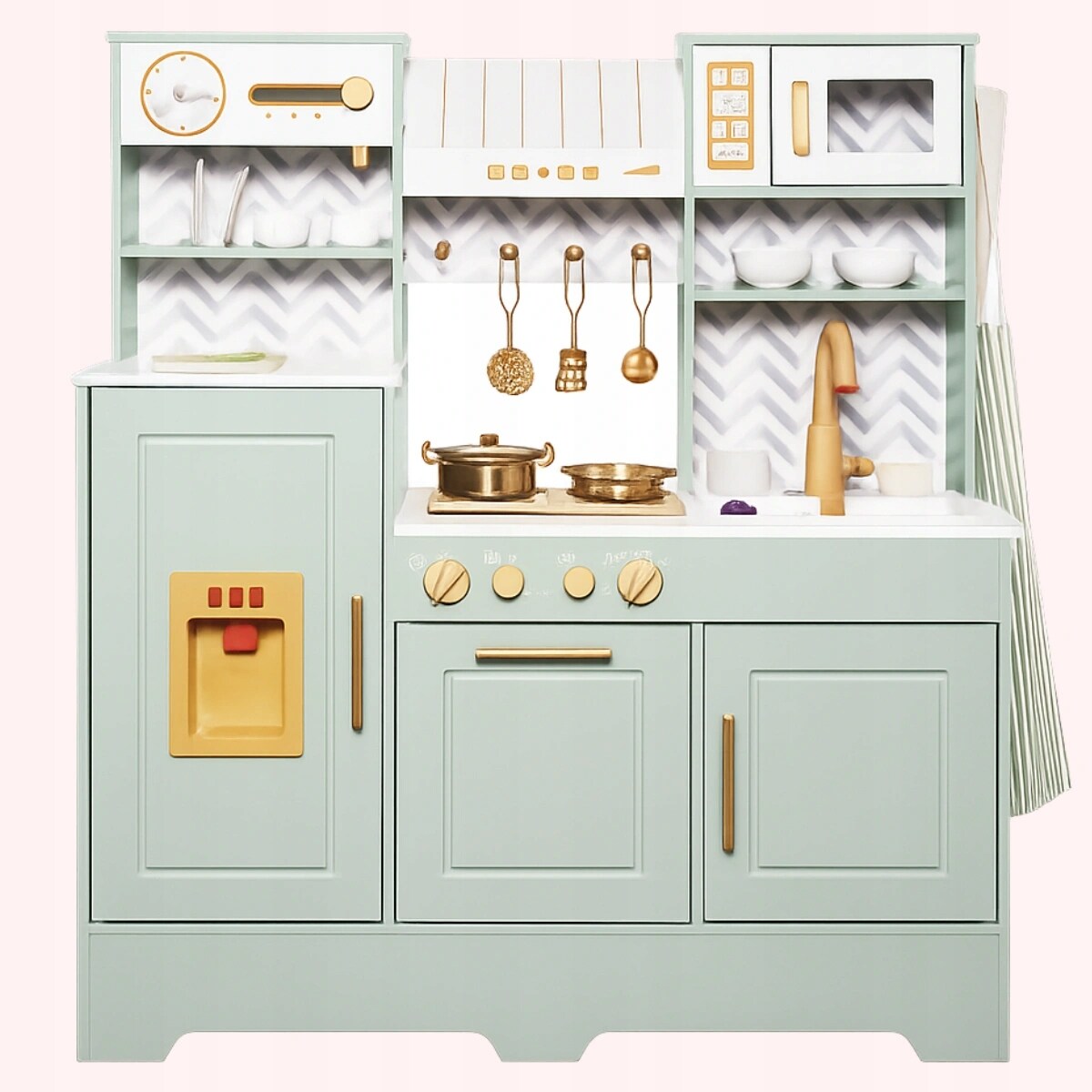 Drewniana kuchnia dla dzieci MintLux – duża kuchnia zabawkowa z dźwiękami, zlewem i akcesoriami 90 cm