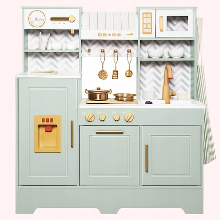 Drewniana kuchnia dla dzieci MintLux – duża kuchnia zabawkowa z dźwiękami, zlewem i akcesoriami 90 cm
