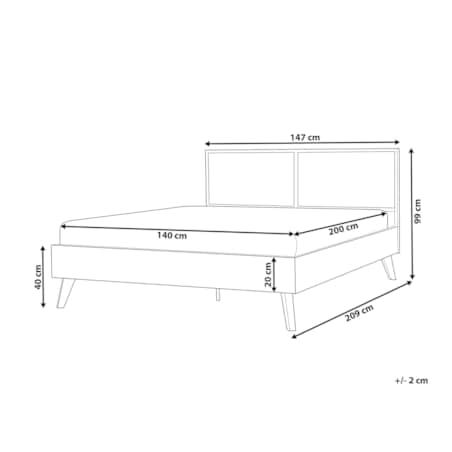 Łóżko rattanowe 140 x 200 cm ciemne drewno MONPAZIER