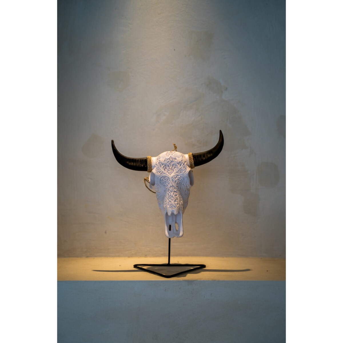 DEKORACJA GŁOWA BYKA BIAŁA S