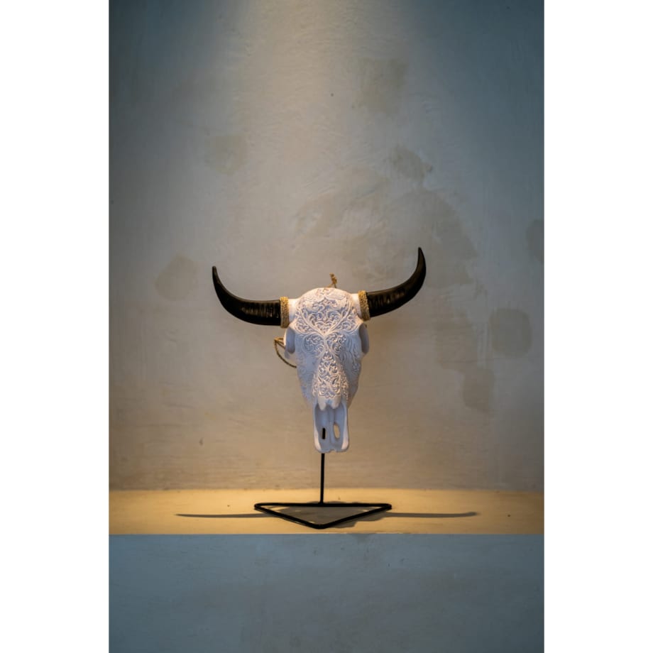 DEKORACJA GŁOWA BYKA BIAŁA S