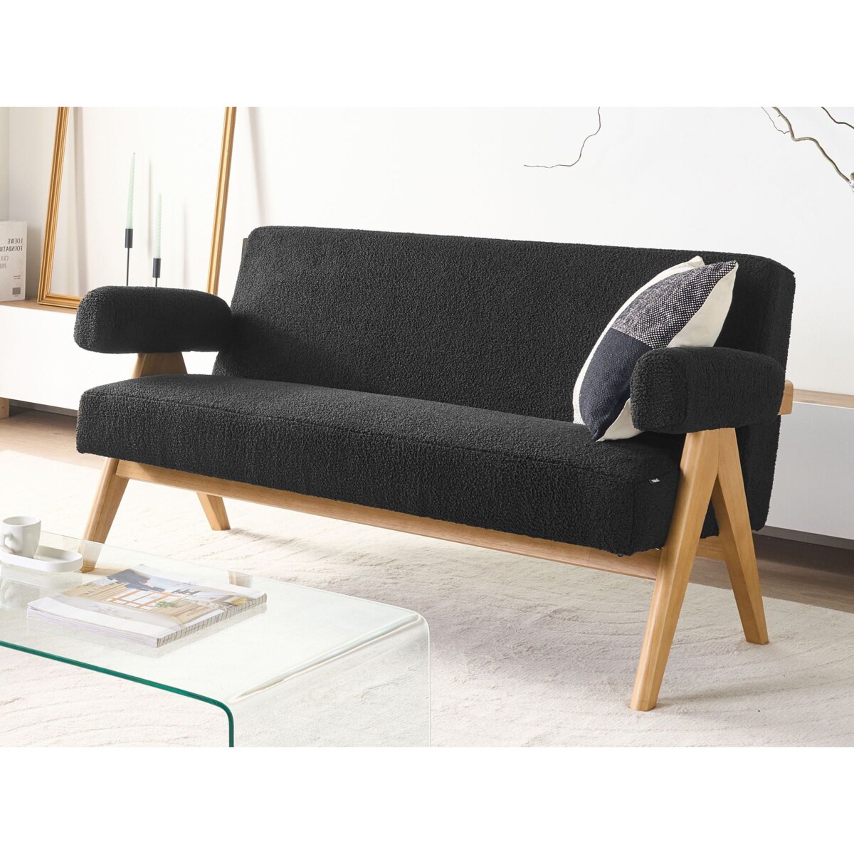 Sofa TAMRE Boucle Czarny dla 2 osób