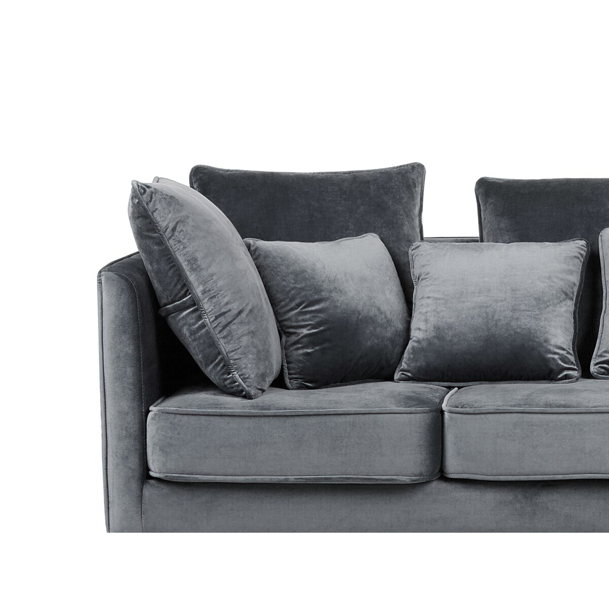 Sofa 3-osobowa welurowa szara FENSTAD