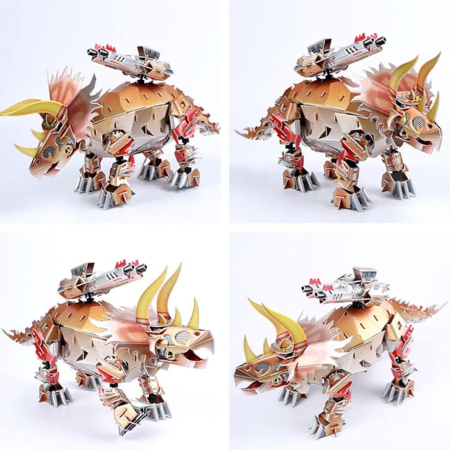 Dinozaur Triceratops Puzzle 3D