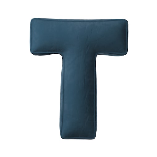 Poduszka literka T, pruski błękit, 35x40cm, Posh Velvet