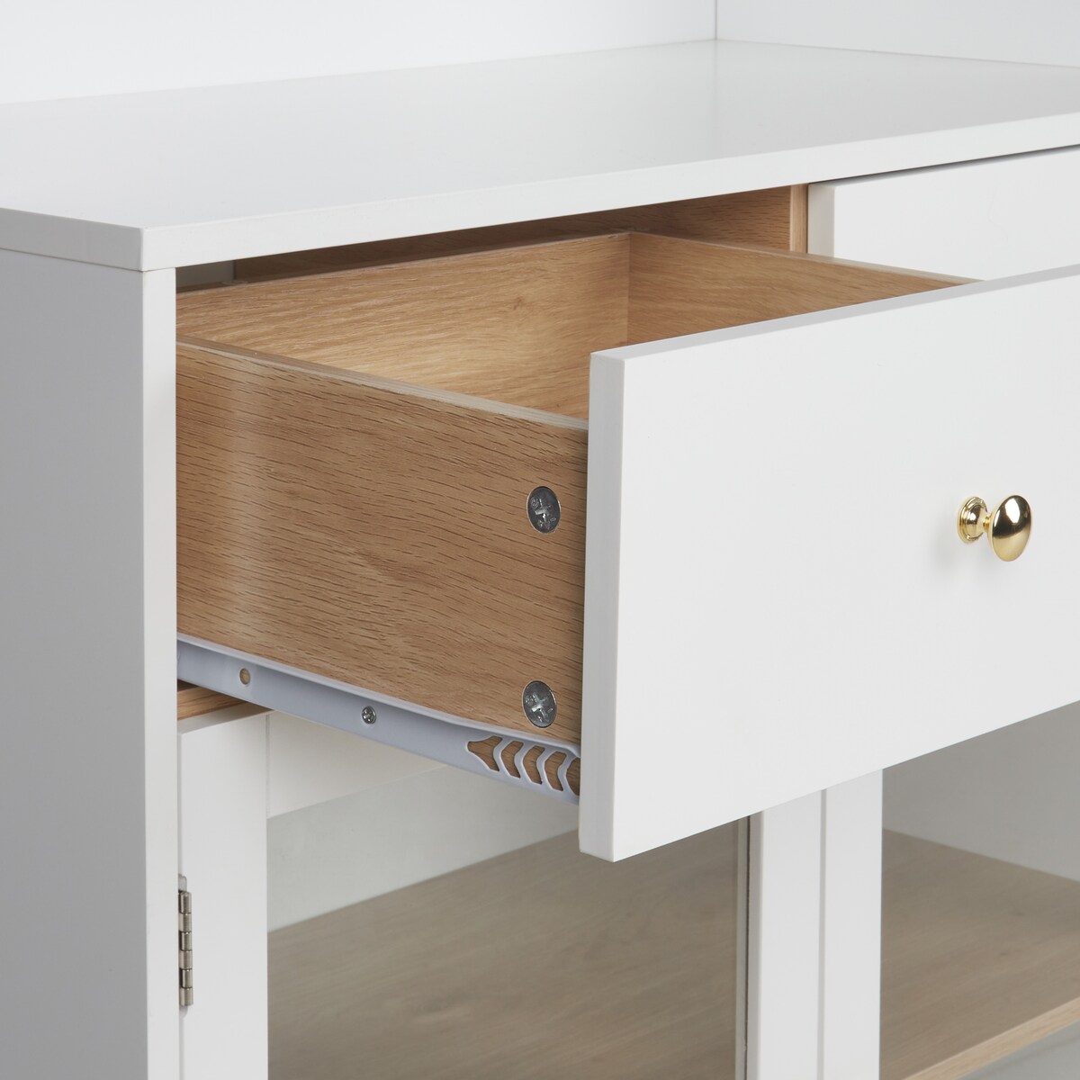 Witryna ze szklaną gablotą PARLIN 82 cm Biały
