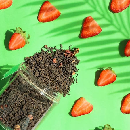 Herbata czerwona pu-erh TRUSKAWKOWY o smaku truskawkowym PREMIUM Cup&You - herbata liściasta sypana mieszanka napar susz - gotowa na prezent upominek