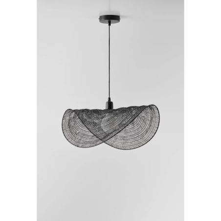 Lampa wisząca z drucianej siatki Garaine 58 cm, czarna