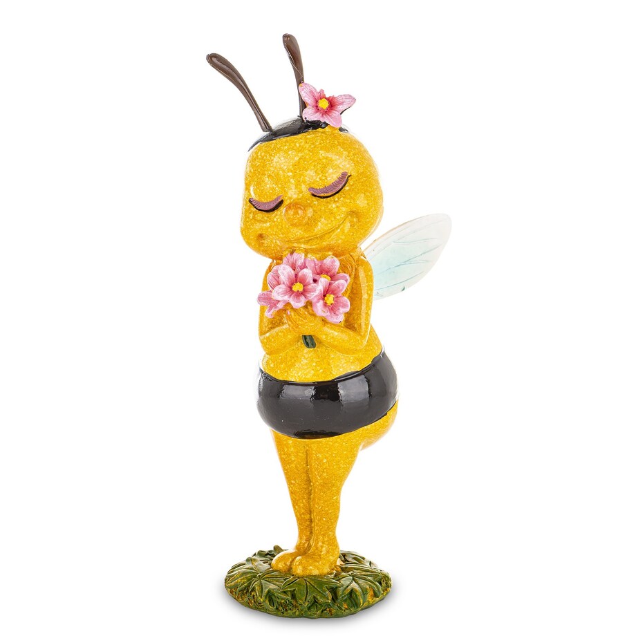 Dekoracja - kolorowa pszczółka 17,5x7x7 cm APE z różowym kwiatkiem