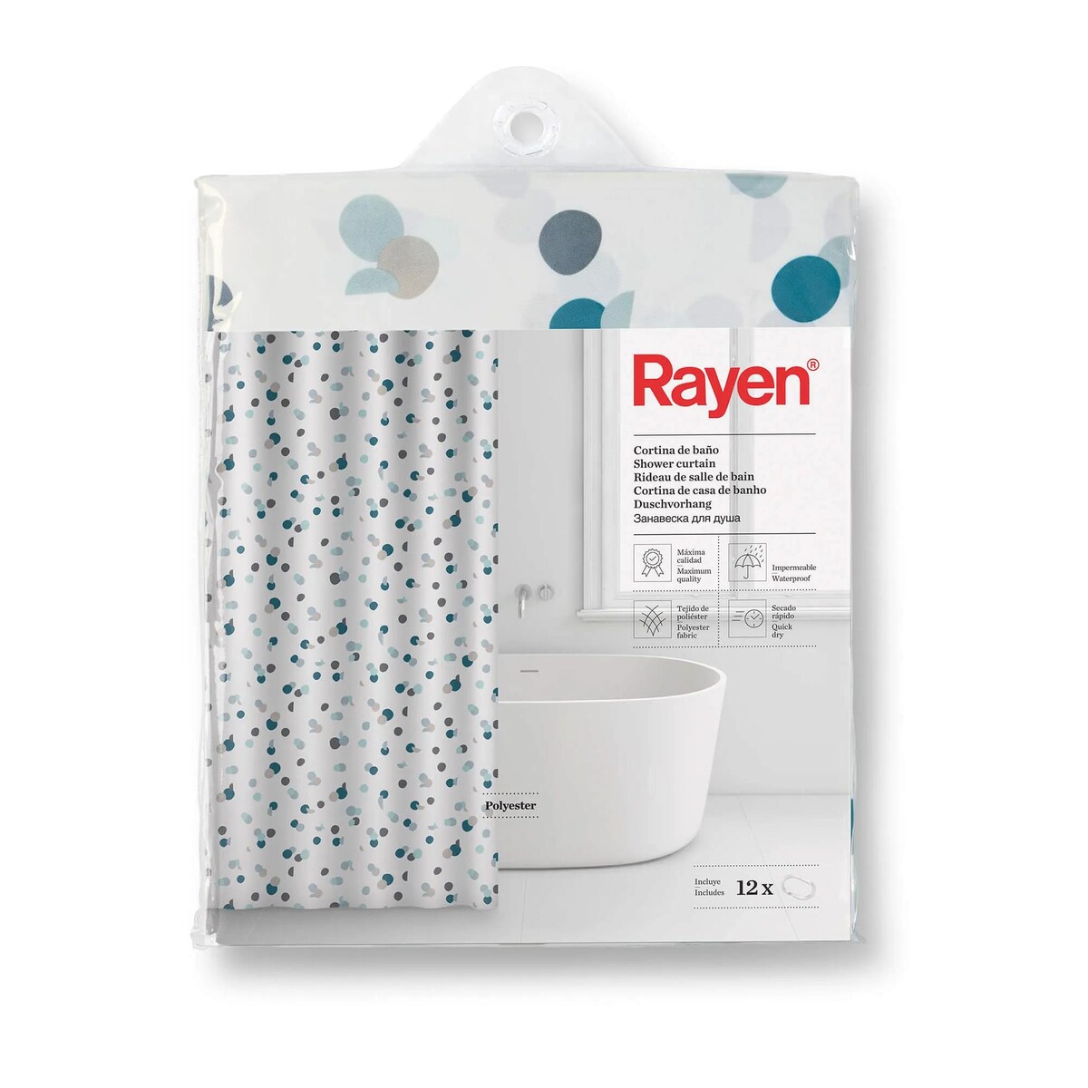 Zasłona prysznicowa 180 x 200 cm Rayen