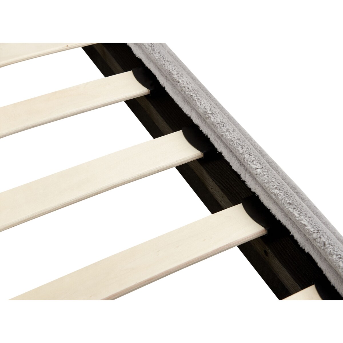 Łóżko Sztruks FLAYAT 160 x 200 cm Jasnoszary