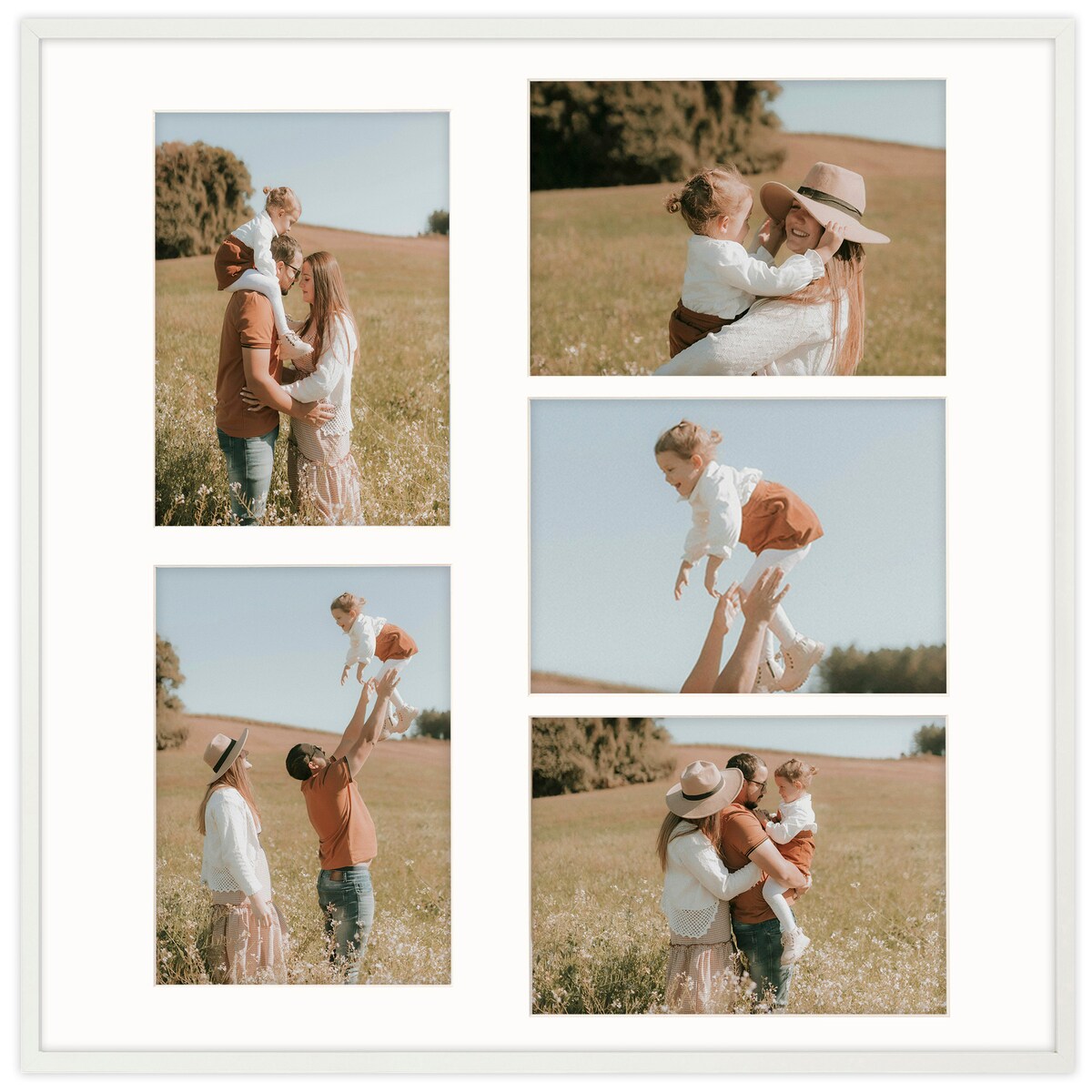 Ramka na zdjęcia 5x 15x21 cm biała galeria na 5 zdjęć multirama collage 50x50 cm FRAMAI