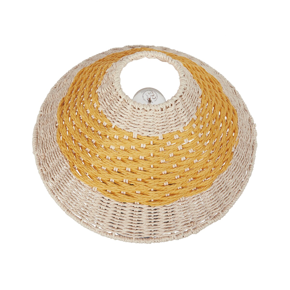 Lampa stołowa pleciona beżowa z żółtym MOMBA