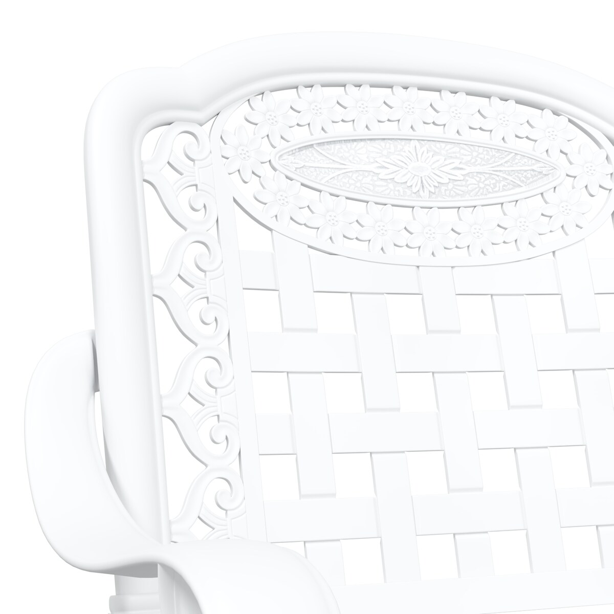 Krzesła ogrodowe vidaXL 2 sztuki Białe z odlewu aluminiowego