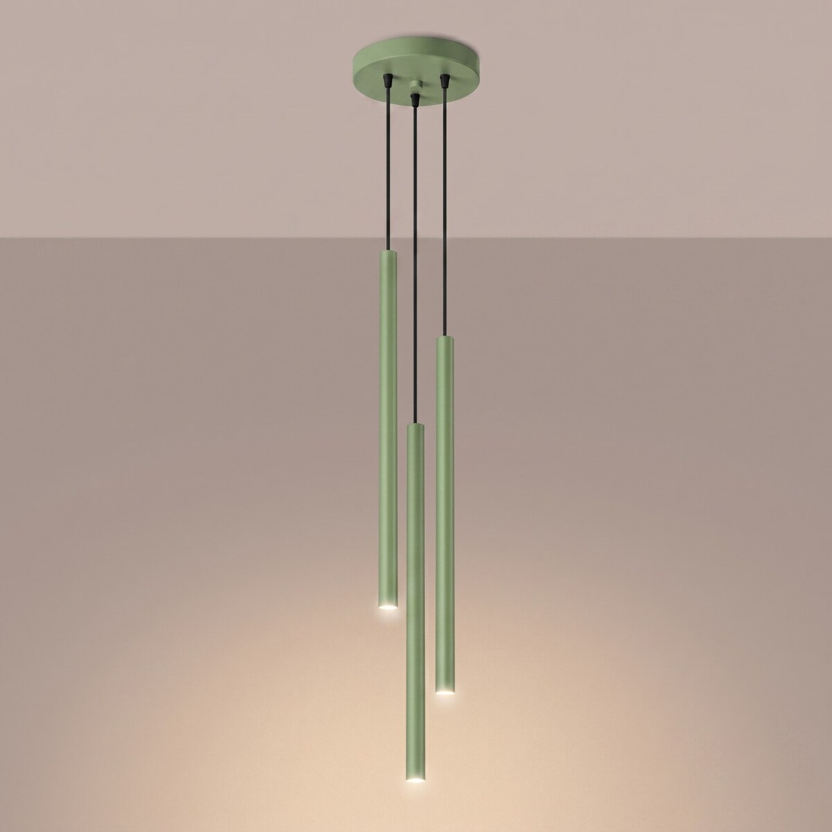 Lampa wisząca PASTELO 3P szałwiowa