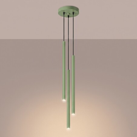 Lampa wisząca PASTELO 3P szałwiowa