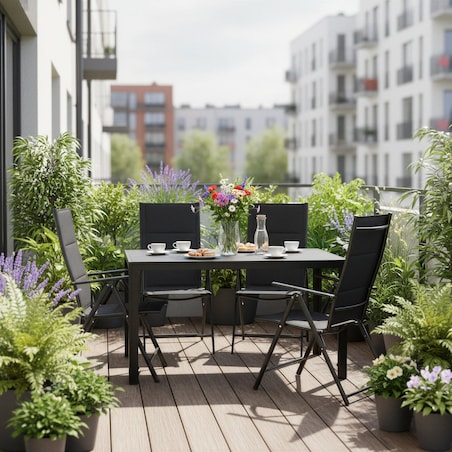 Stół ogrodowy z aluminium czarny