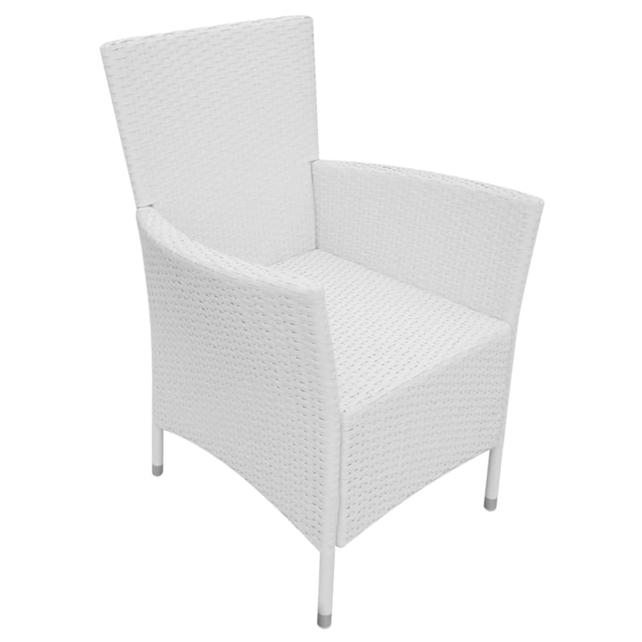 vidaXL 5-cz. zestaw mebli ogrodowych, rattan PE, kremowa biel