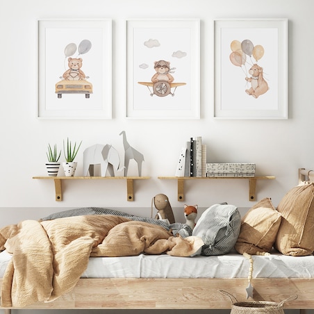 3 x plakat dla dzieci | zestaw z misiami 20x30