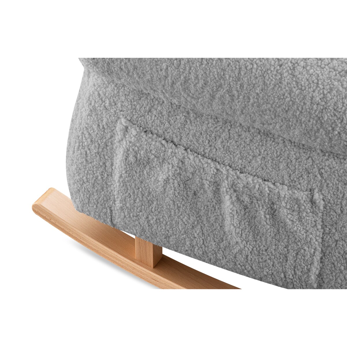 KONSIMO TULES Fotel bujany z torbą wykonany z szarej tkaniny jagnięcej