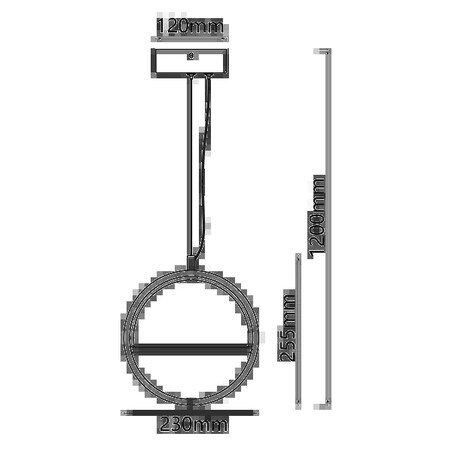 aluminiowa lampa wisząca 13.5w 2700k 120x23cm