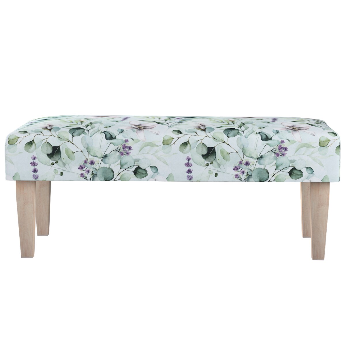 Ławka, magnolie na miętowym tle, 100 x 40 x 40 cm, Flowers