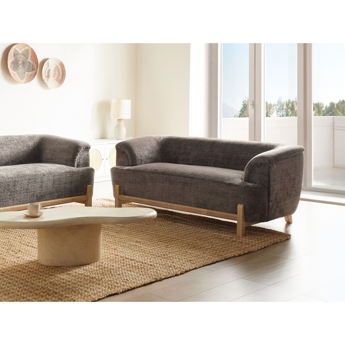 Sofa dla 2 osób ALNOR Szenil Brązowy