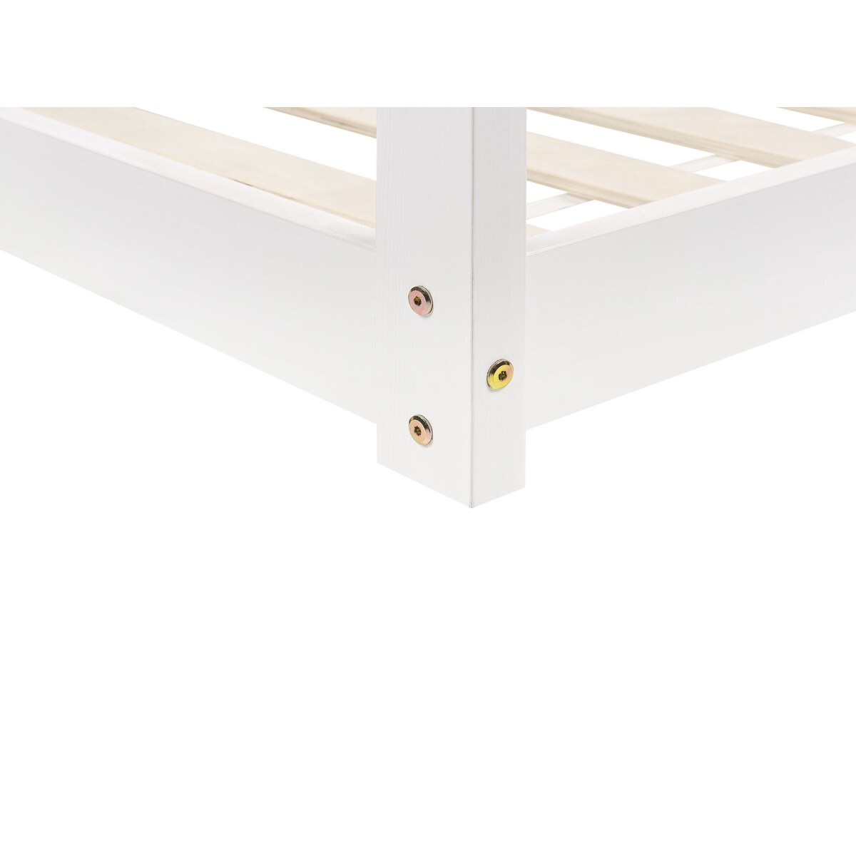 Łóżko dziecięce domek drewniane 90 x 200 cm białe TOSSE