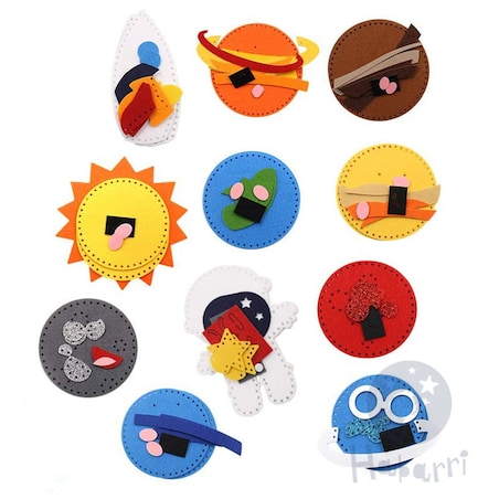 Kosmos - filcowy zestaw do szycia DIY - 11 elementów