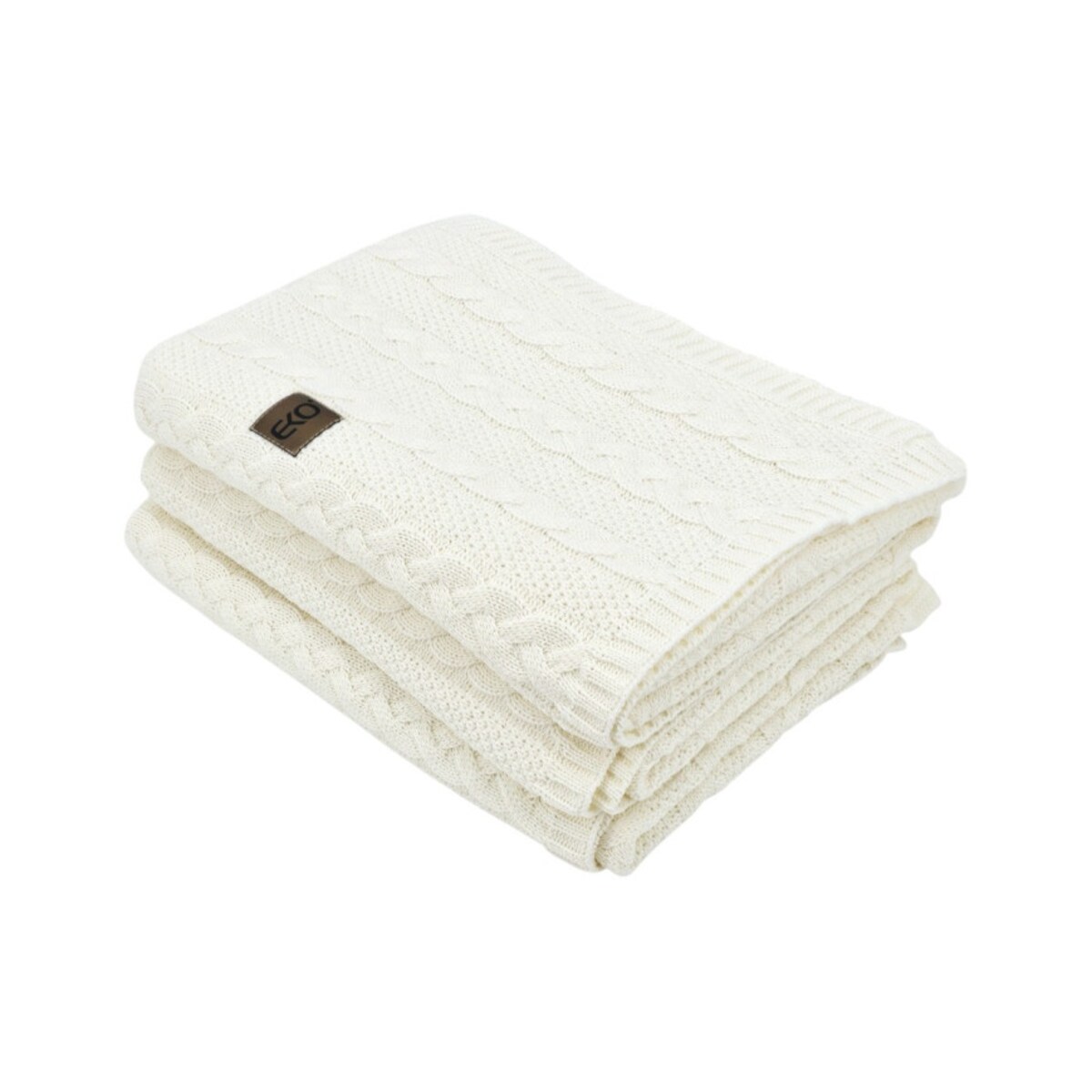 Koc dzianinowy bawełniany 150x200 cm – VENEZIA ECRU