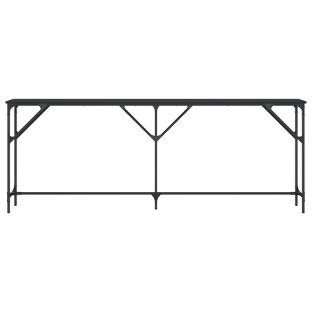 vidaXL Stolik konsolowy, czarny, 200x29x75 cm, materiał drewnopochodny