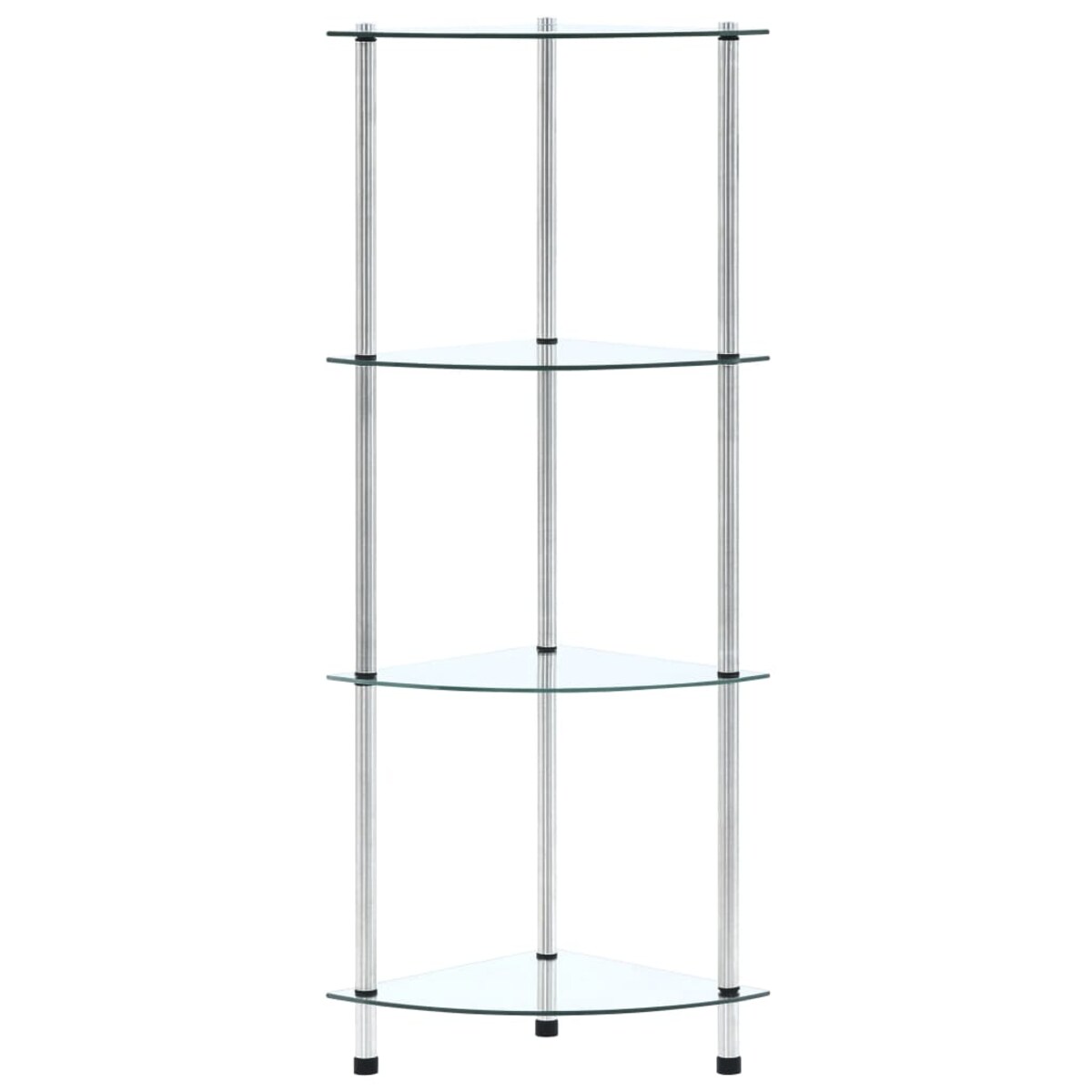vidaXL 4-poziomowa półka, przezroczysta, 30x30x100 cm, szkło hartowane