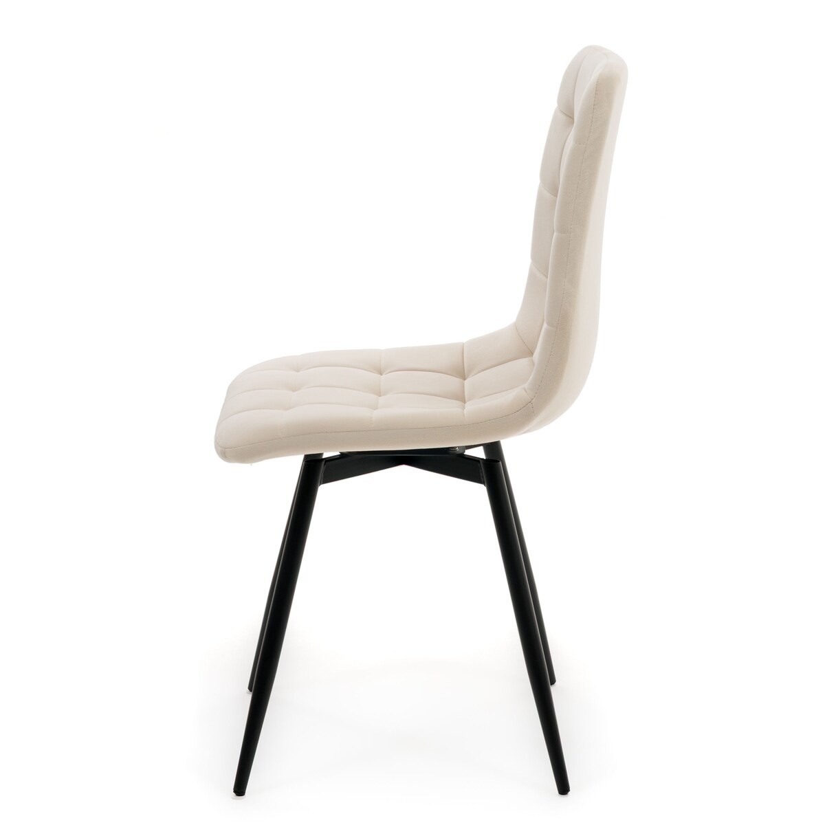 Krzesło tapicerowane obrotowe do salonu ARCO beżowy welur