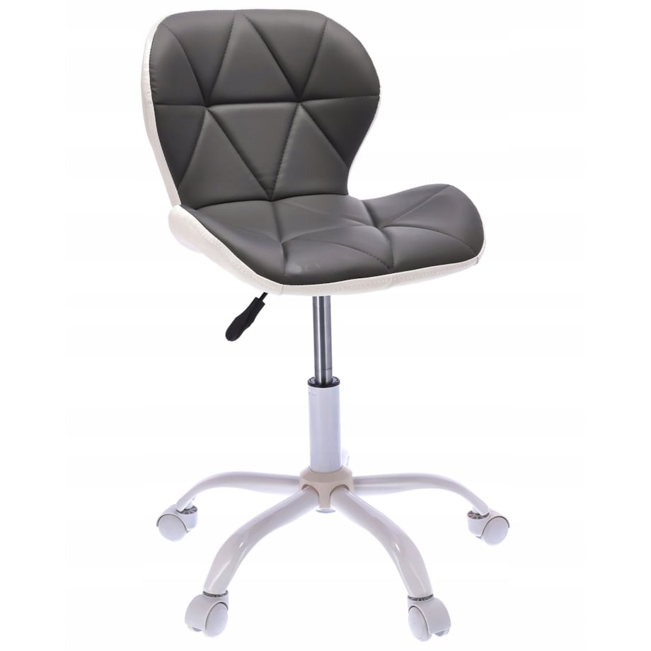 Krzesło obrotowe ekoskóra ENDO szaro-białe