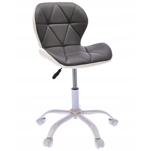Krzesło obrotowe ekoskóra ENDO szaro-białe