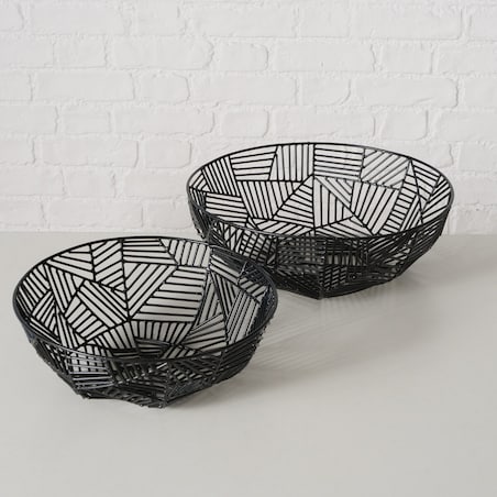 Metalowe misy dekoracyjne GRAPHINA, 2 szt. Ø 25-30 cm