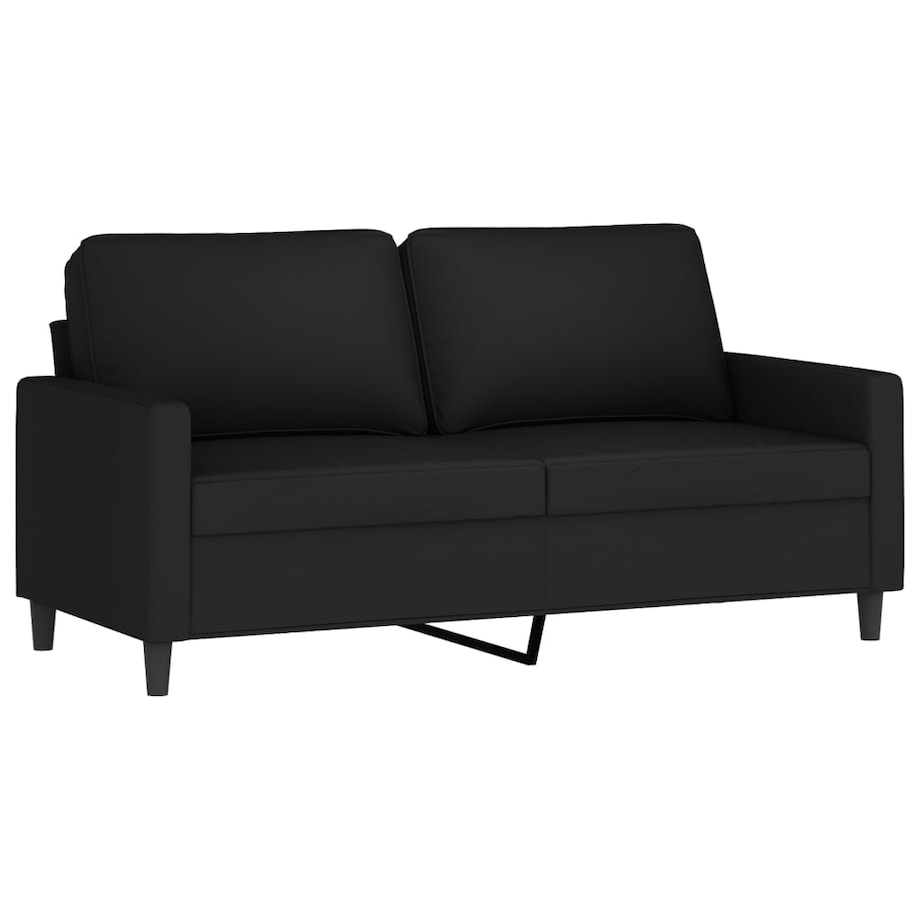 vidaXL Sofa 2-osobowa, czarna, 140 cm, tapicerowana aksamitem