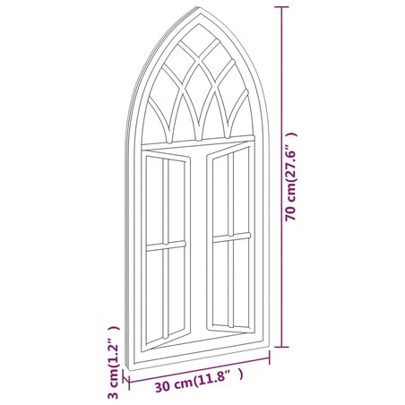vidaXL Lustro ogrodowe, piaskowe, 70x30 cm, żelazne