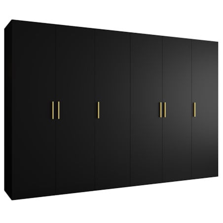 Szafa uchylna otwierana BARI 1 300 wys. 202 cm Czarny + u. Złoty